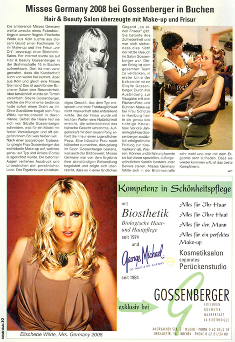 Mrs. Germany 2008 bei Gossenberger in Buchen