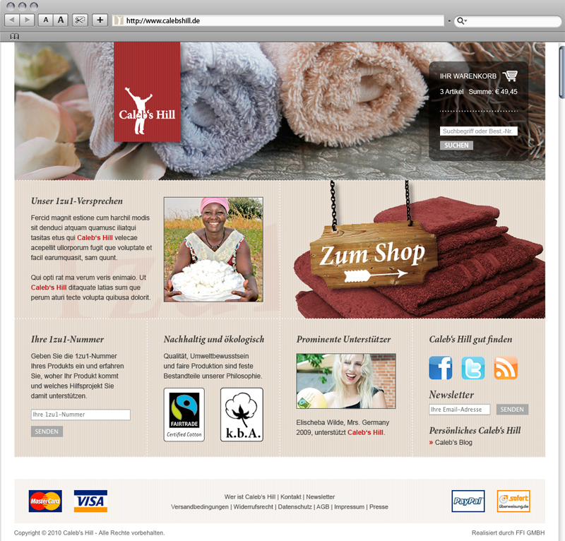 Startseite Homepage Caleb`s Hill Januar 2011
