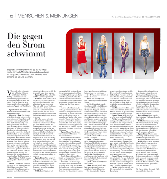 The Epoch Times Deutschland Februar 2011: Die gegen den Strom schwimmt