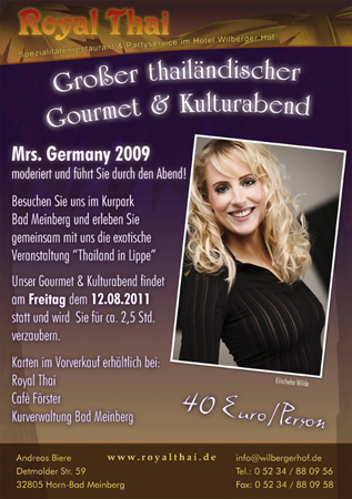 Thailand in Lippe 2011 – Ex Mrs. Germany führt durch das Programm