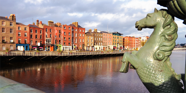 Pferd in Dublin am River Liffey