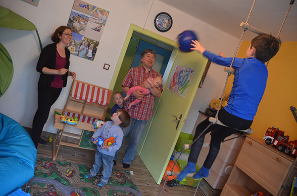 samuel auf dem kletterseil