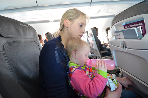 Hinflug mit Baby