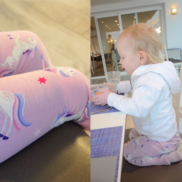 Skinny Pant mit Beautiful Unicorns in Salmon Pink