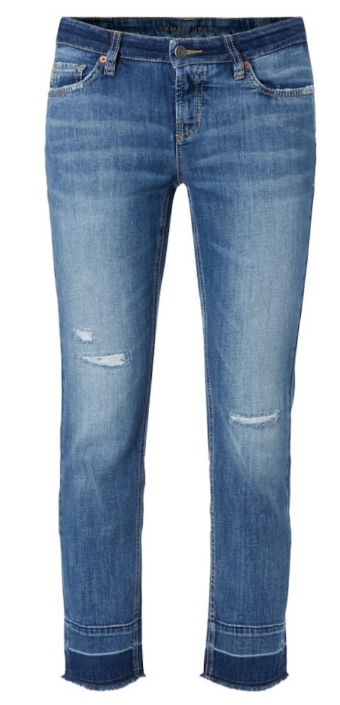 Cambio Ankle Cut Jeans im Destroyed Look in blau