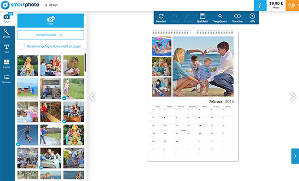 Kalender mit Urlaubsfotos drucken/