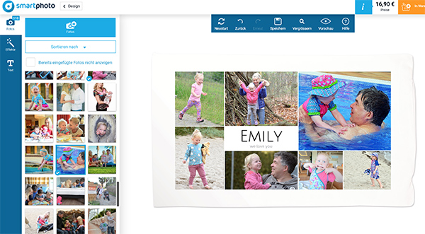 Kissen mit eigenen Urlaubsbildern