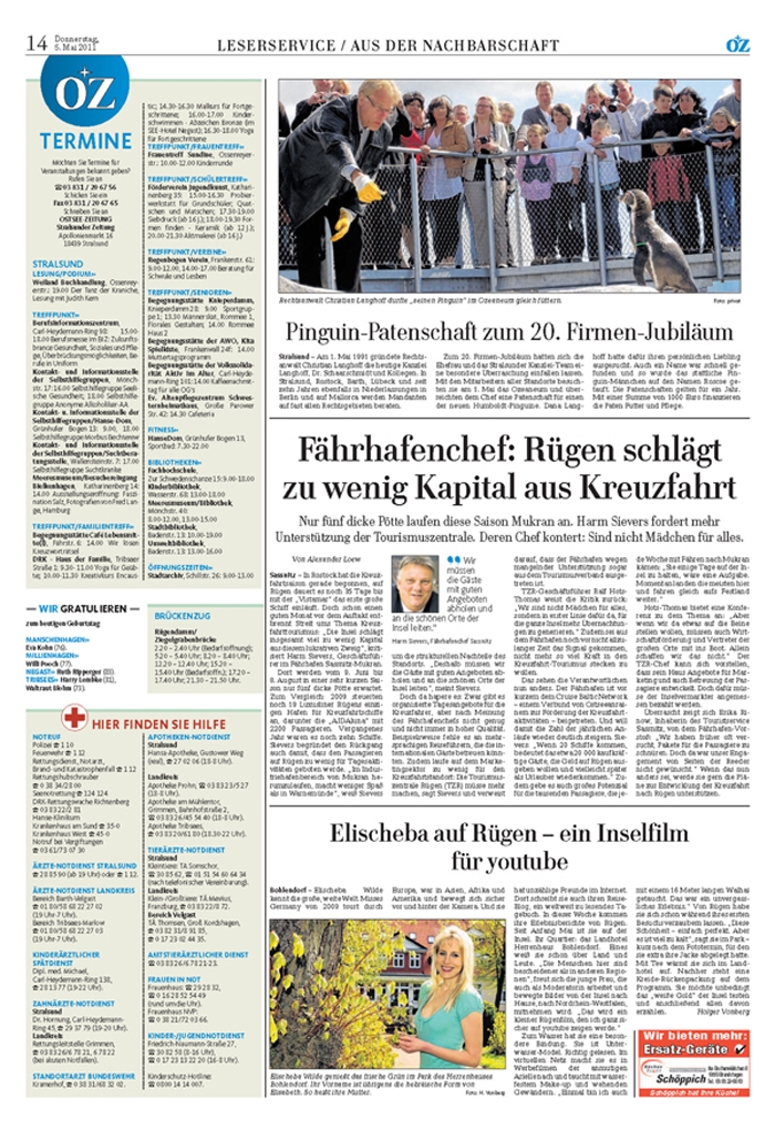 Ostsee Zeitung 5 Mai 2011 Seite 14