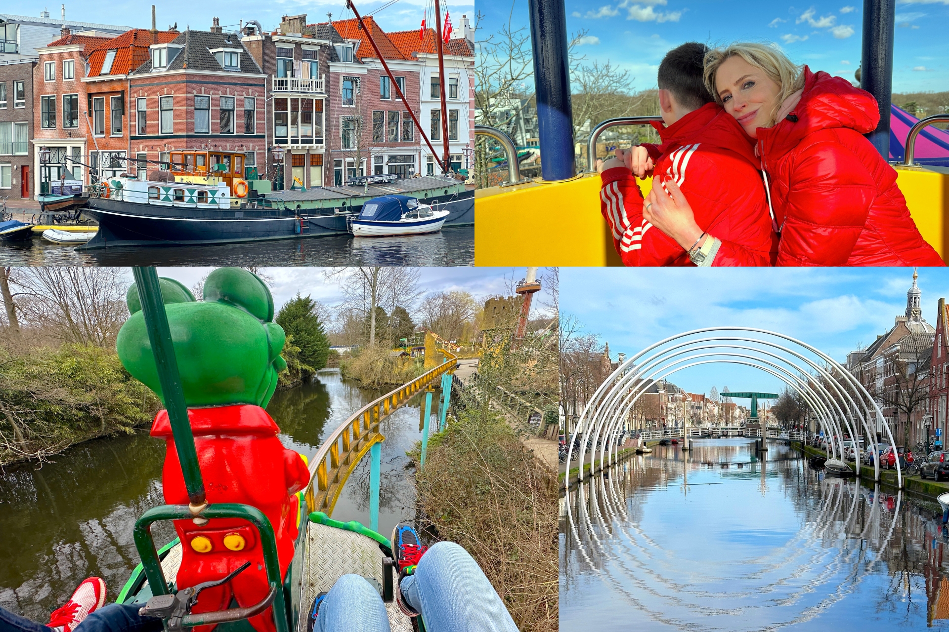 Holländische Stadt Leiden mit Kindern