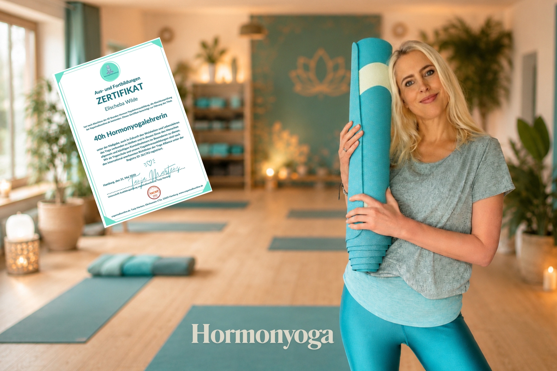 Hormonyoga-Lehrerin nach Dinah Rodriguez