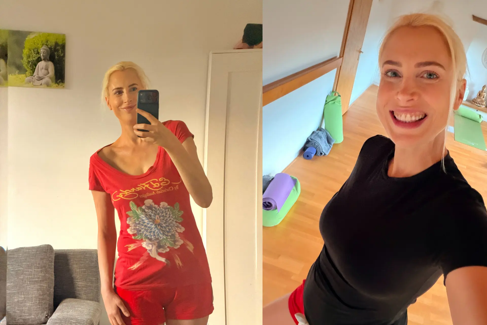 Yogalehrerin Elischeba Wilde macht ein Selfie
